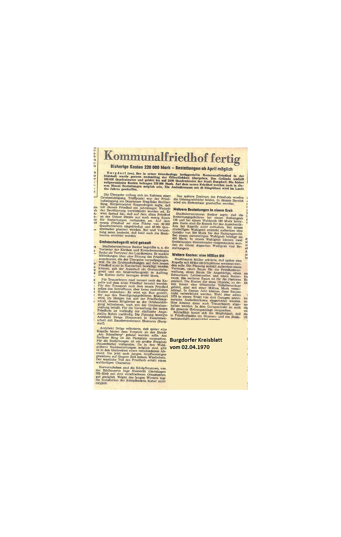 Kommunalfriedhof fertig