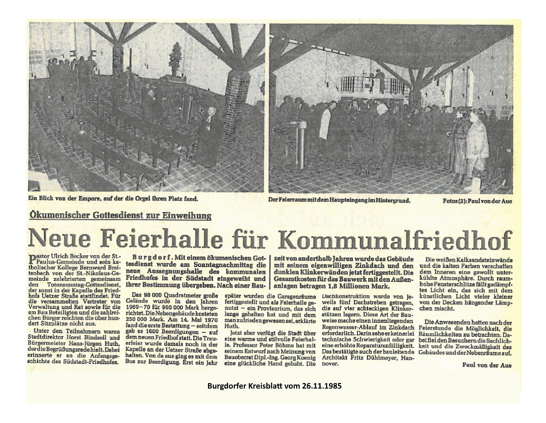 Neue Feierhalle für den Kommunalfriedhof